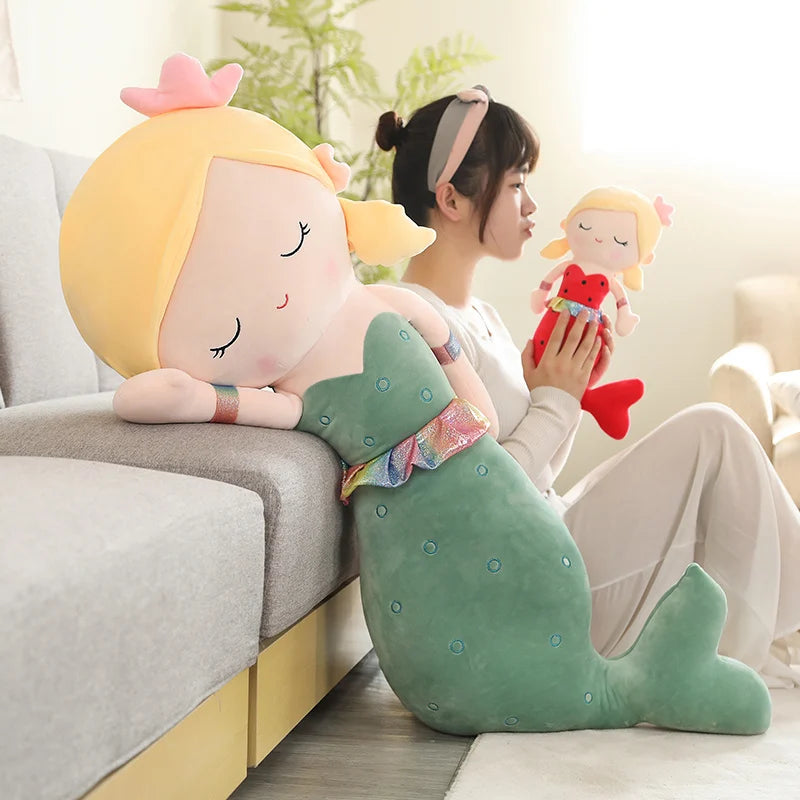 High Quality Cartoon Kawaii Mermaid Plush Toys Soft Animal Plush Pillow Stuffed Toy Princess Dolls Children  Girls Birthday Gift