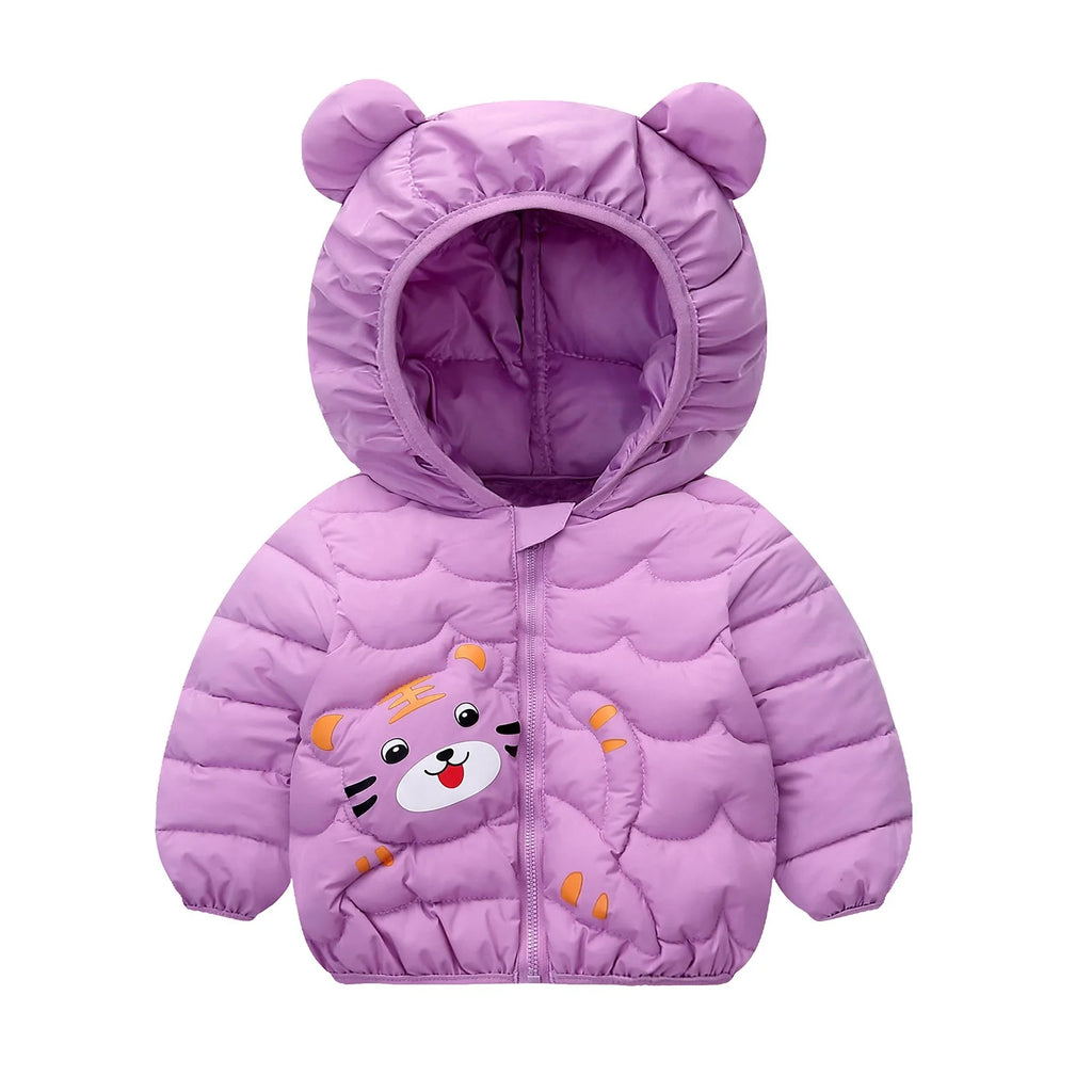 Cute Baby Girls Winter Clothes Kids Light Down Coats with Ear Hoodie Spring Girl Jacket Toddler Children Clothing for Boys Coat