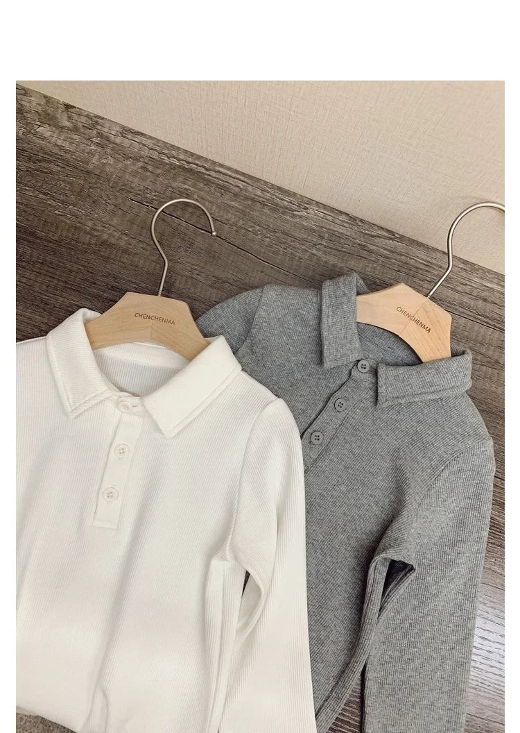 Boys Polo Shirts Long Sleeve Tops for Kids Solid Color Children T-shirt Cotton  Baby Tops Toddler Spring Autumn Outwear