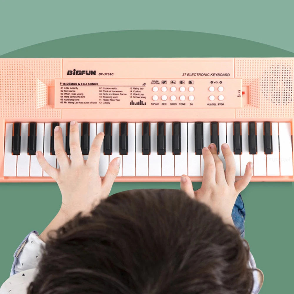 37 Keys Kids Electronic Piano with Microphone Educational Toys Musical Instrument for Kids Toddlers Boys Girls Birthday Gift