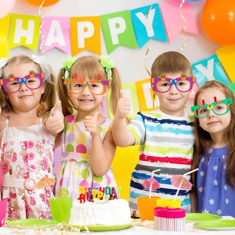 DIY Building Bricks Glasses Building Blocks Games for Kids Creative Building Block Birthday Party Favors, Carnival Party Games
