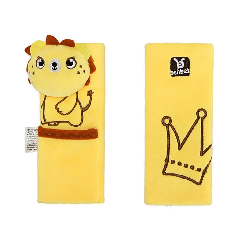 Baby Car Seat Strap Cover Plush Animal Seatbelt Cover Shoulder Pads for Baby Car Seat Belt Pads for Car Seats/Pushchair/Stroller