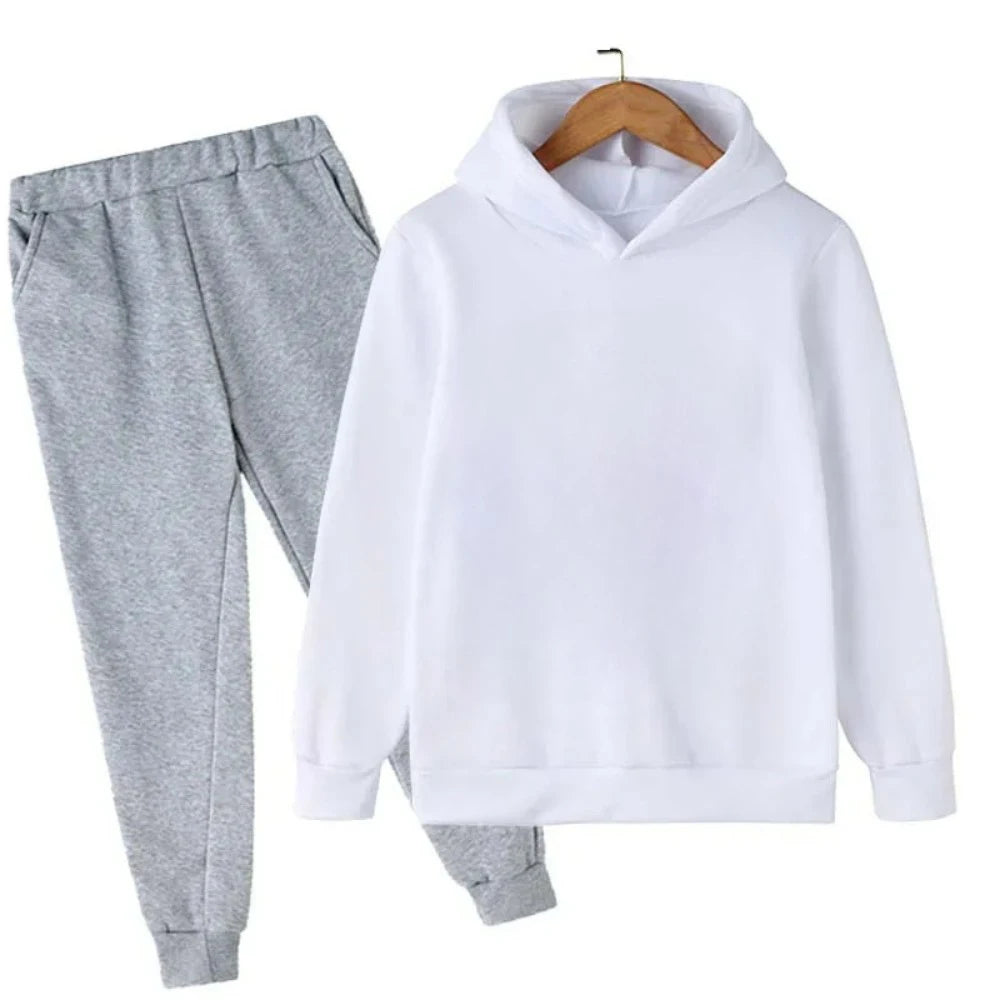 Autumn Winter Children 2Pcs Set Fashion Sports Hoodie+Pants Suits 4-14 Years Boys Girls Casual Outfits Tracksuits Kids Clothing