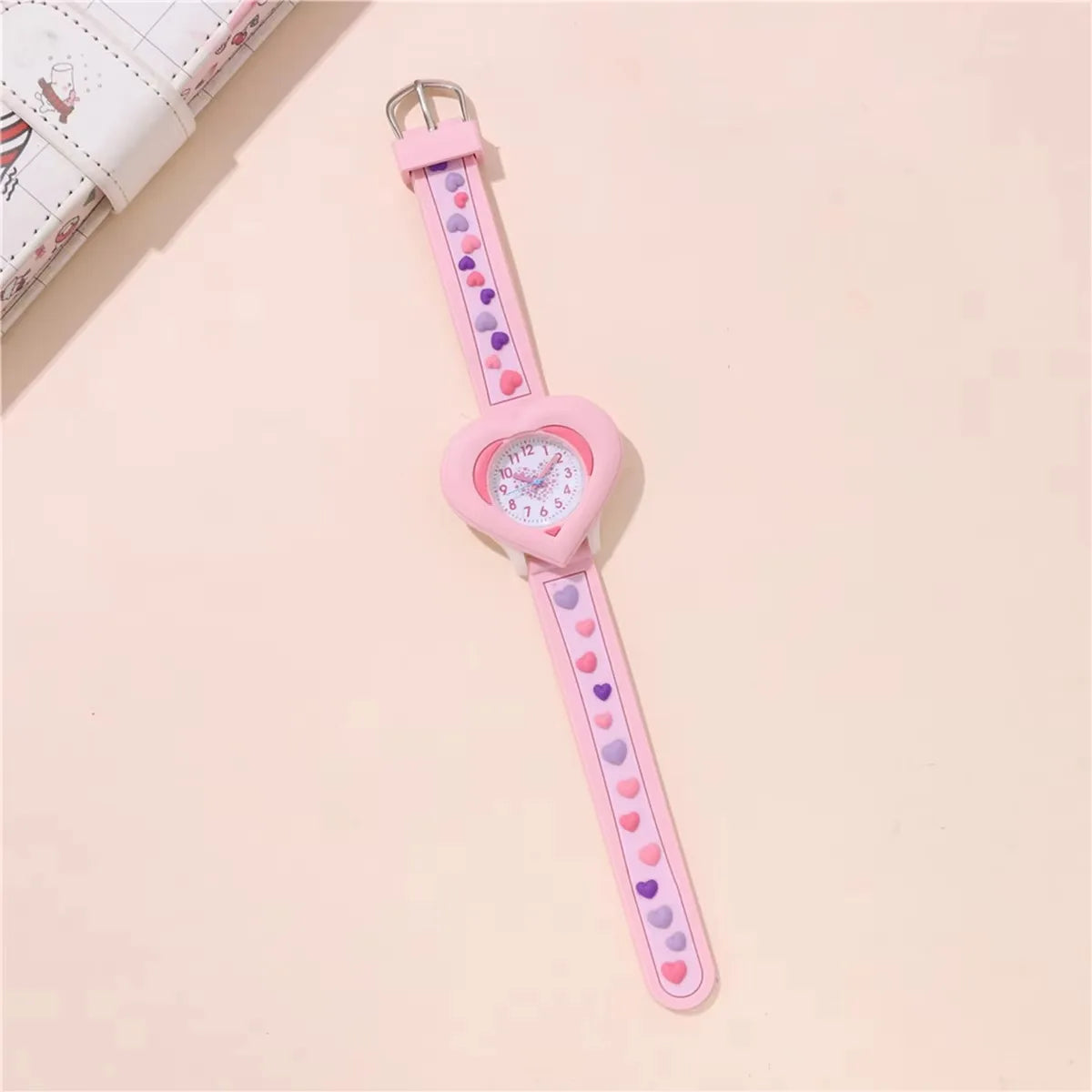 New Fashion Heart shaped Children's Love 3D Cartoon Watch Children's Learning Watch