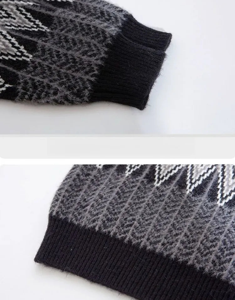 Heavyweight Winter Boys' Sweater Thickened Knit Mink Fur Warm Stylish Tween Oversized Teenager Autumn Winter Coat