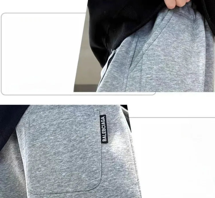 2025 New Style Boys Wide-Leg Sports Pants for 8-14 Years Kids Spring Autumn Kids Sweatpants Stylish Loose Fit Breathable Cotton