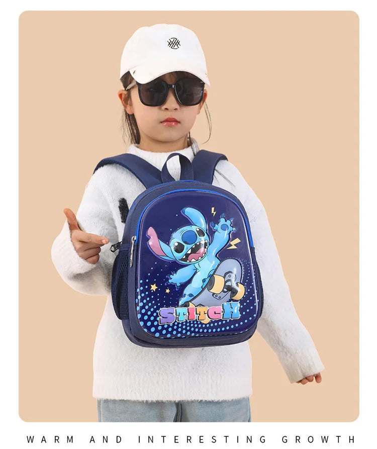 Disney Stitch New Kindergarten Schoolbag Cartoon Cute Boys and Girls Backpack High Quality Fashion Children's Schoolbag Light