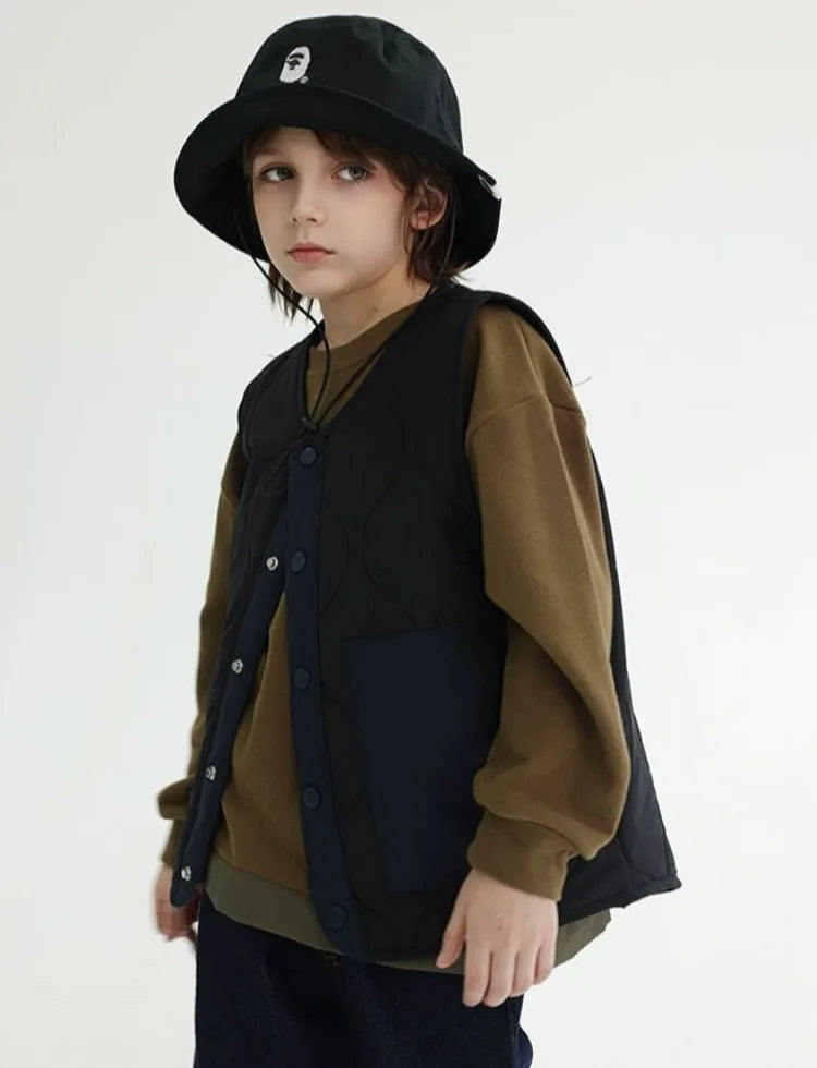 2025 New Winter Boys' Vest Stylish Children's Winter Jacket Baby Boy Sleeveless Waistcoat Outerwear for Toddler Boys