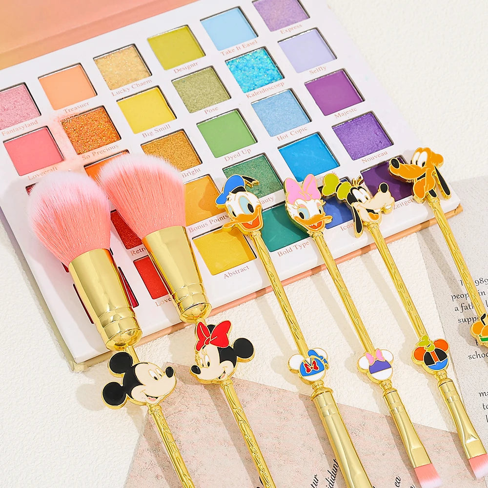 Minnie makeup brush set, soft fiber makeup brush, Daisy, Donald Duck eye shadow brush, cartoon makeup tool, Christmas gift