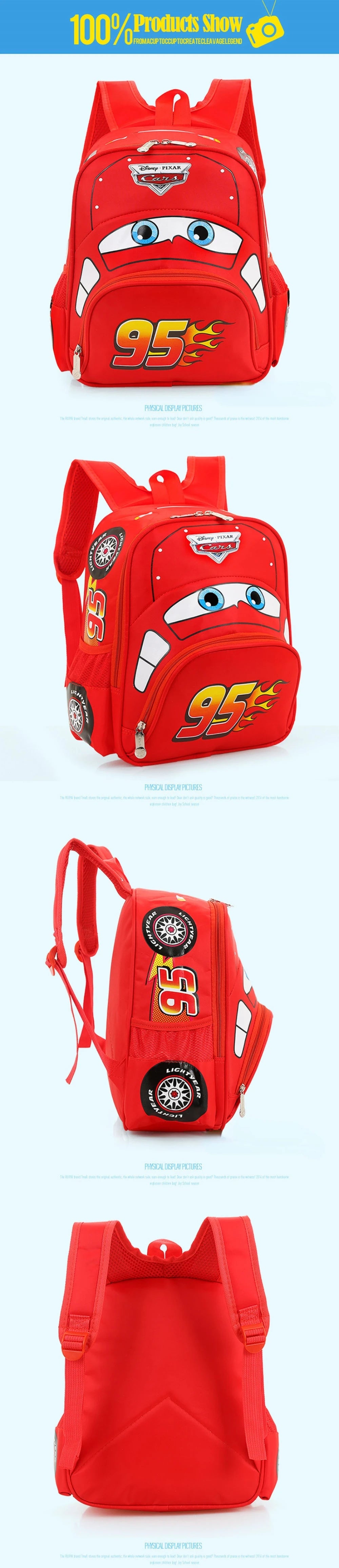 Disney McQueen New Children's School Bag Cartoon Children's Backpack Fashion Children's Backpack Large Capacity High Quality