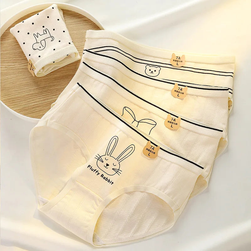 5PCS Young Girls Cotton Antibacterial Panties Kids Thin Breathable Comfort Briefs 8+y Child Clothes Maiden Cute Print Underwears