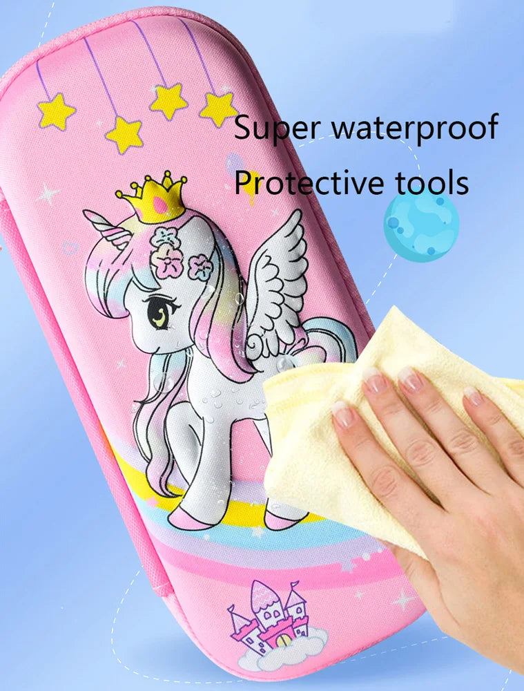 EVA Pencil Case Kawaii School Stationery 3D Dinosaur Pen Case School Supplies Cute Rocket High Capacity Pencil Box