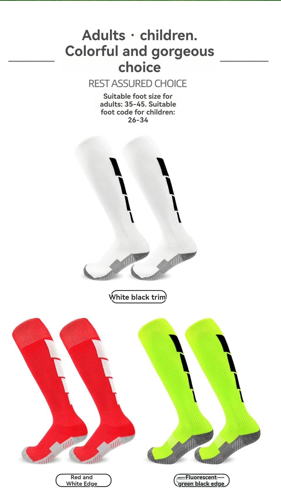 Loogdeel 1 Pair Soccer Socks, Sport Knee High Socks Calf Compression Athletic Socks for Kids Adults Running&Training Football