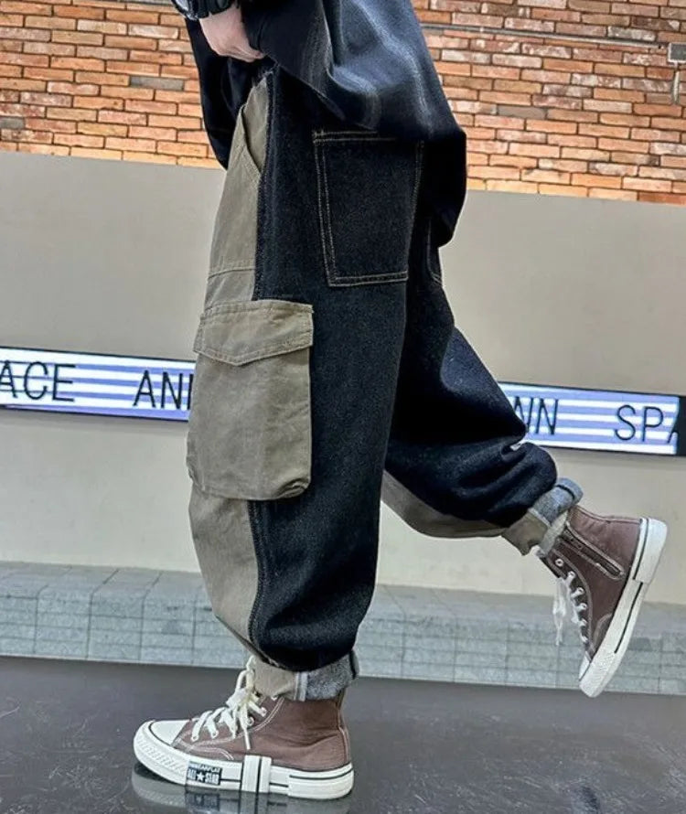 Boys' Cargo Pants 2025 Spring Autumn K-Fashion Loose Fit Tween Boys Stylish Casual Long Jeans Pants
