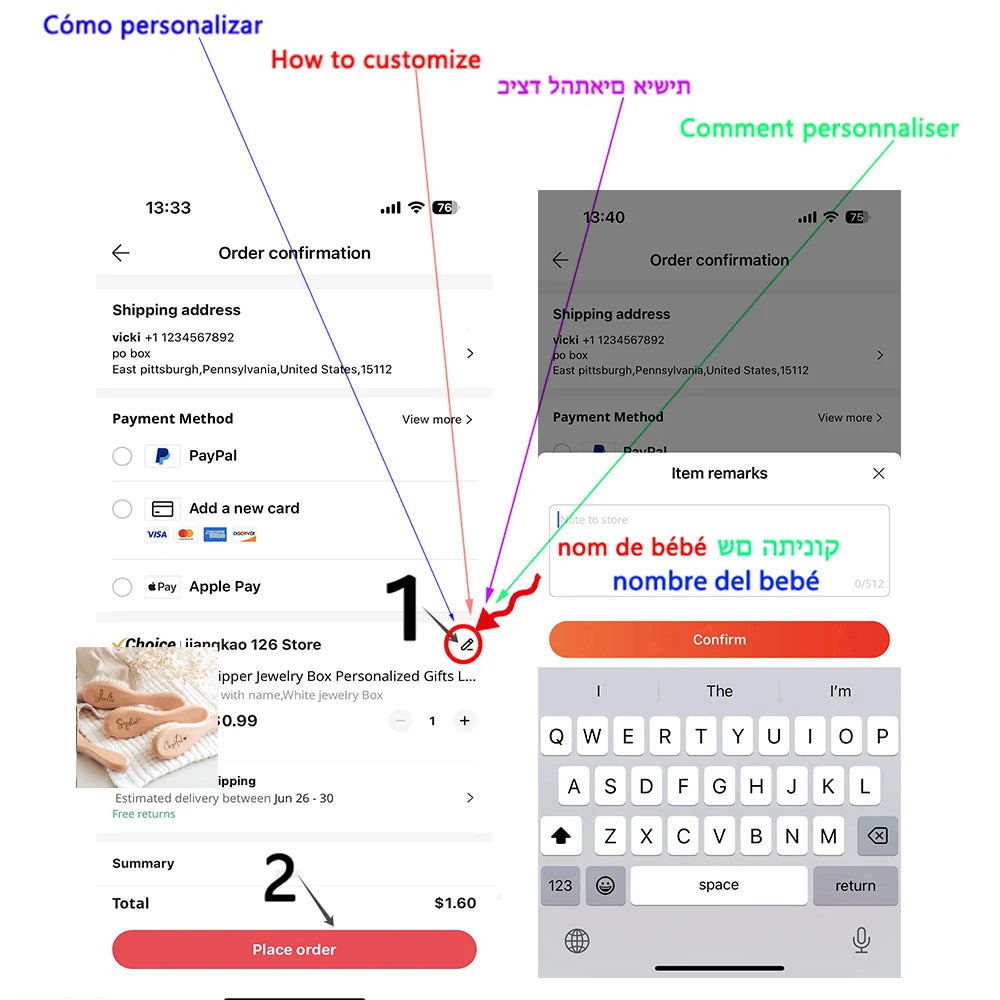 Personalized Baby Hairbrushes Engrave Infant Name Wooden Newborn Hair Brush Comb Birth/Baptism/Birthday Baby Shower Gifts