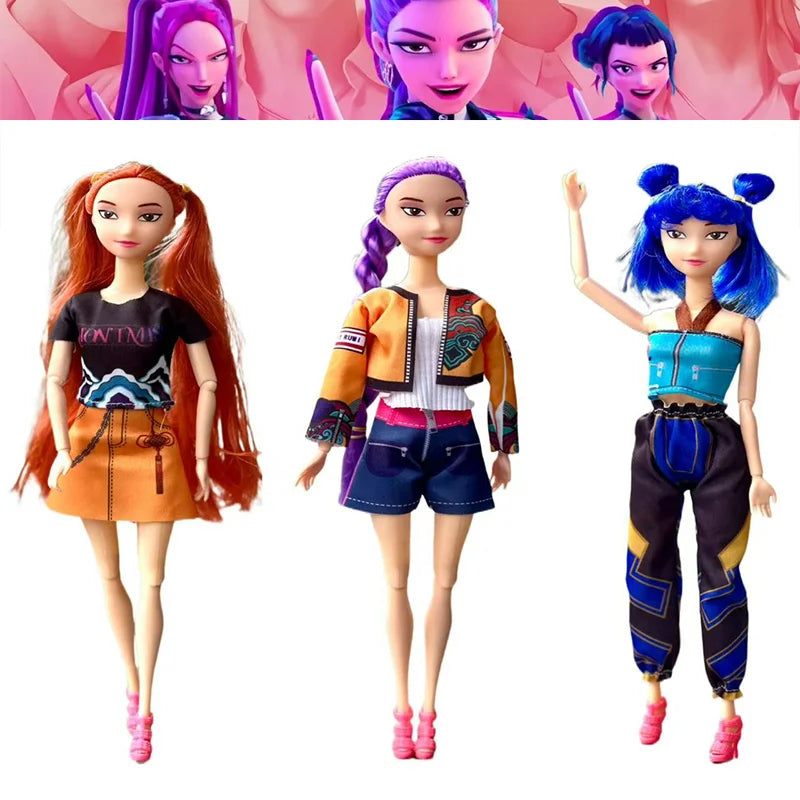 3pcs  Demon Hunters  NEW Anime KPop Doll Vinyl Toy Rumi Mira zoi Character vinyl mask figurine Birthday Gift Fan Club Gifts