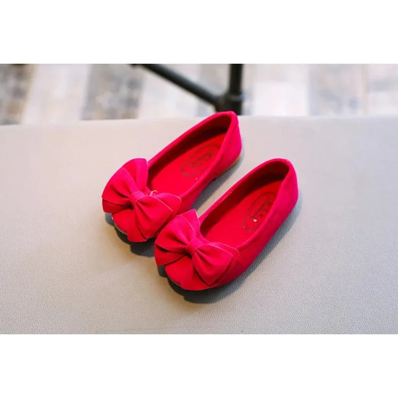 2025 New Fashion Girls Shoes PU Leather With Big Bowtie Candy Color Children Sandals Slip-on Kids Casual Shoes 21-36 Soft Hot