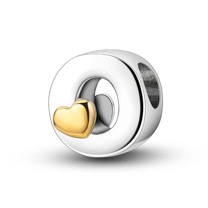 925 Sterling Silver DIY Alphabet Charms Beads LOVE Heart Letter Fit Original Bracelet Bangle Necklace Jewelry Marking Gift