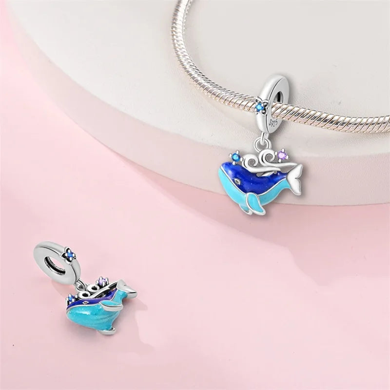 Hot Sale 925 Sterling Silver Ocean World Series Sea Turtle Starfish Little Crab Octopus Charms Bead Fit 925 Bracelet DIY Jewelry