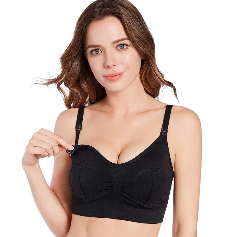 Maternity Hand Free Pumping Breastfeeding Function Bra Women Enhancement Underwear Breast Bra Can Wear All Day Pregnancy Clothes