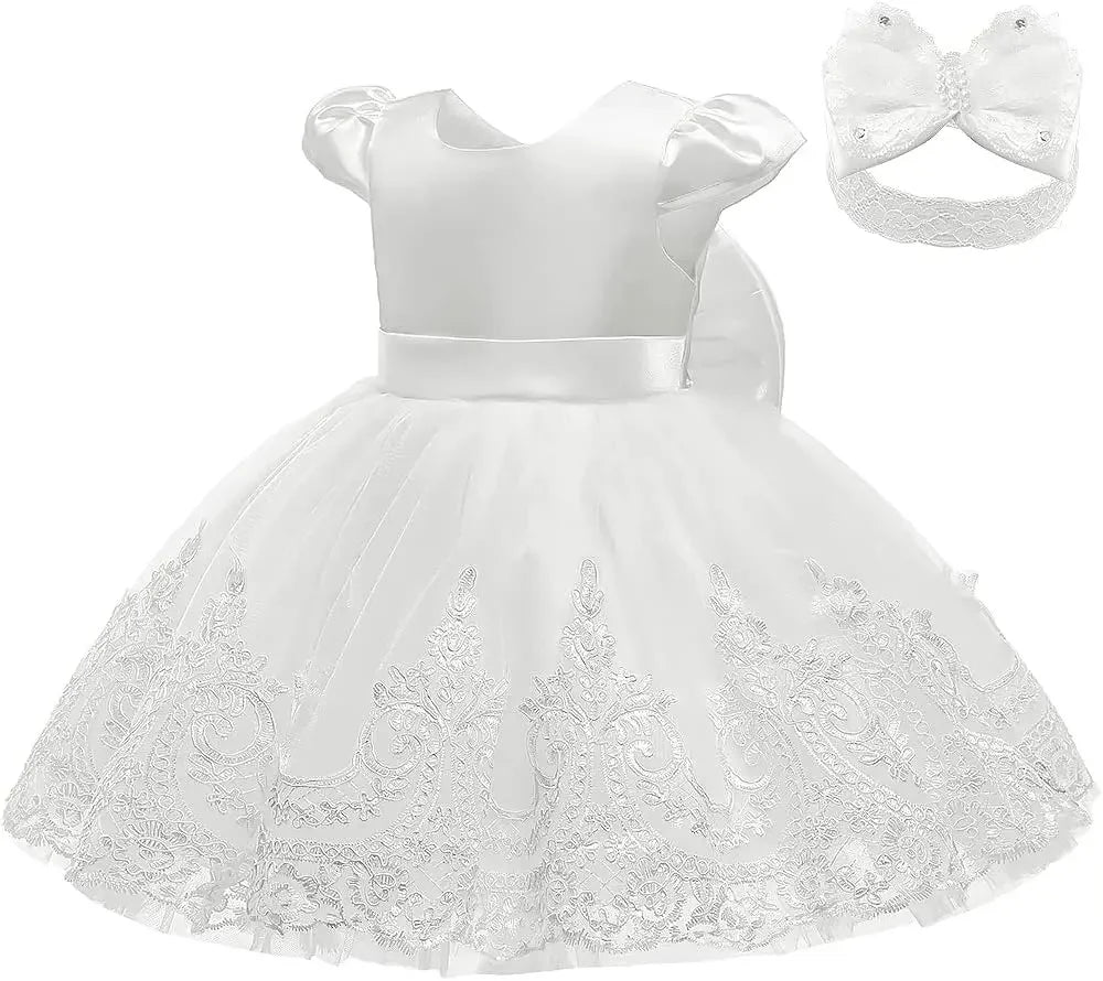 Toddler Girl Princess Dress Elegant Party Dresses For Girls Baby Lace Wedding Dress Baptismal Costume Backless Children Dresses