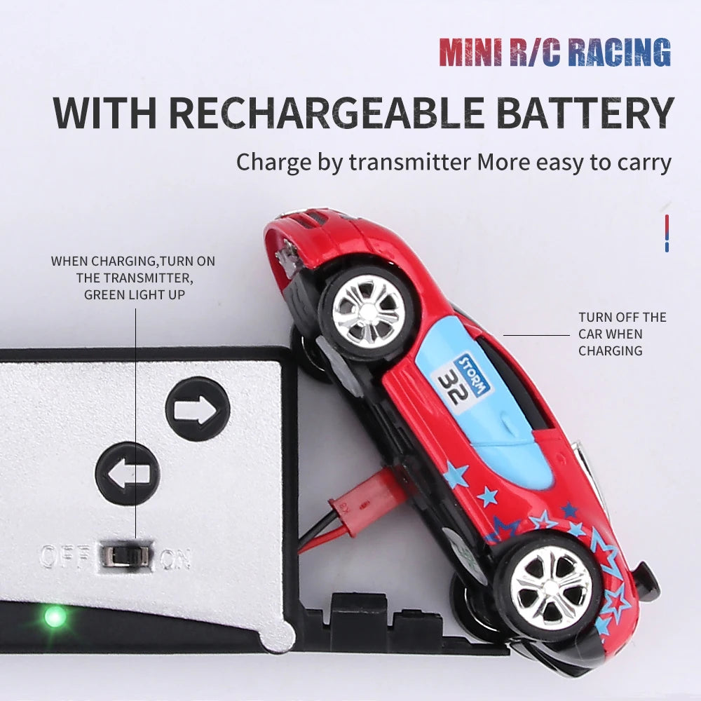1:58 Remote Control MINI RC Car Battery Operated Racing Car PVC Cans Pack Machine Drift-Buggy Bluetooth radio Controlled Toy Kid