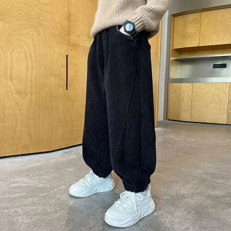 2025 New Boys' Corduroy Pants Spring Autumn Toddler Boy Sports Casual Pants