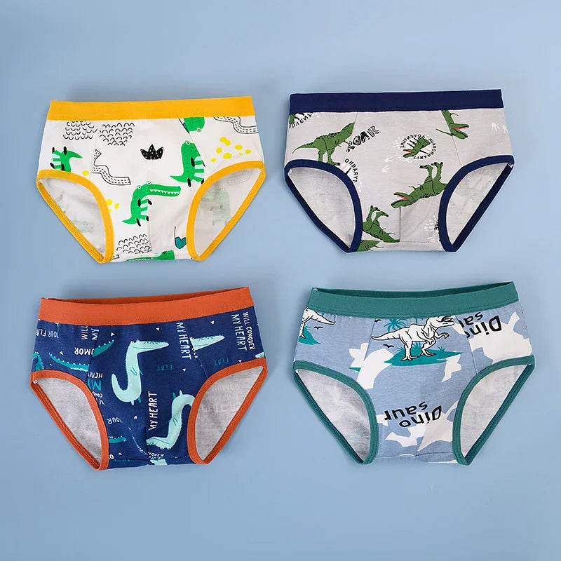 1/4/8 Pcs Boys Boxer Briefs Sets for Children Kids Cotton Underwear Breathable Baby Underpants All Print Thong Panties 2025 New