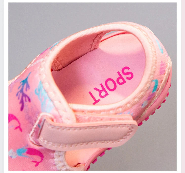 Kids'Sandals Canvas Prehobbler Baby Summer Beach Shoes Printing For Children Breathable Anti-slip Purple Blue Shoes Size 21-31