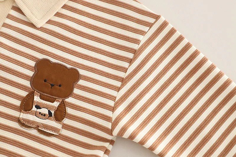 New Spring Autumn Baby Clothes Children Boys Striped Long Sleeved T-Shirt Pants 2Pcs/Sets Infant Casual Outfits Kids Tracksuits