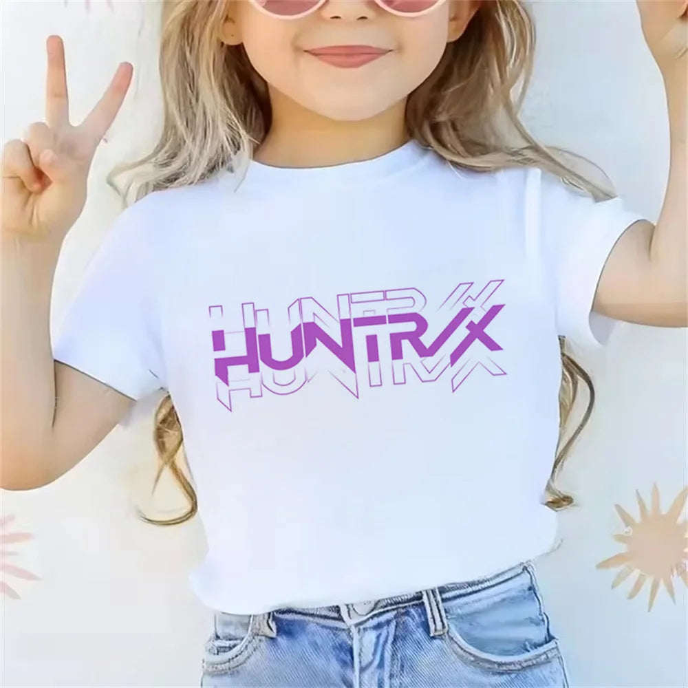 2025 Summer Hot Movie KPop Demon Hunters T-shirt Short Sleeve Tee for Casual Loose Girl Boy Graphic Printed Tops 04