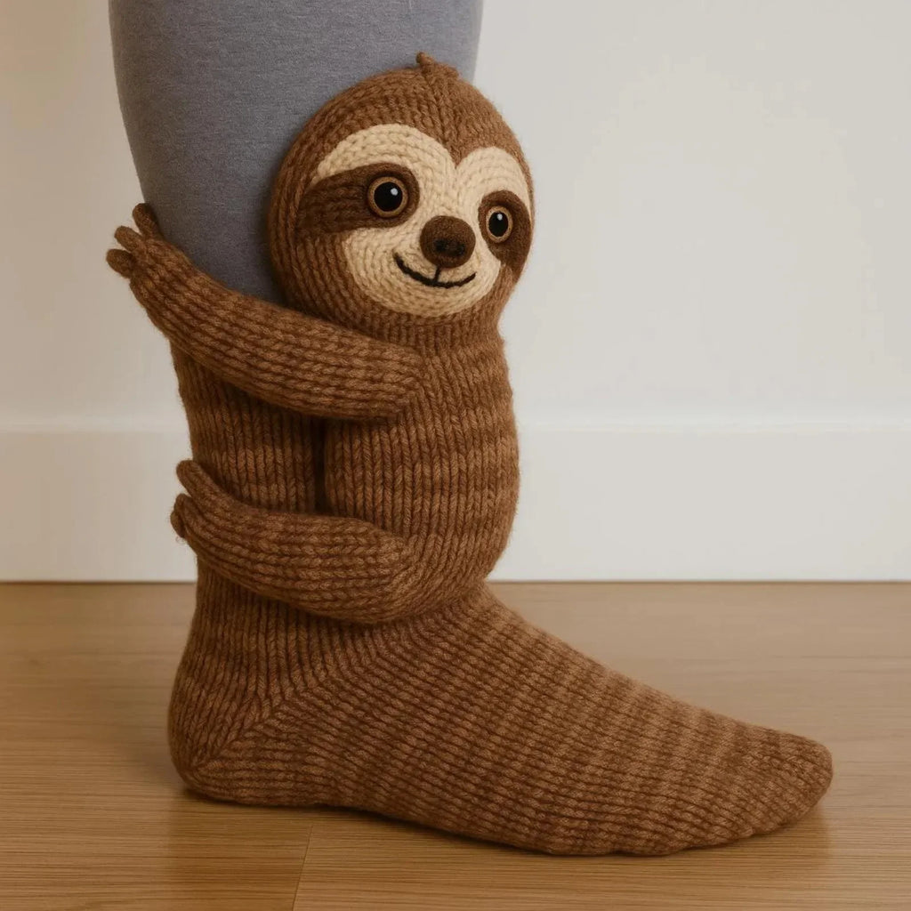  3D Knitted Cute Animal Floor Socks New Fun Novelty Handmade Crocheted Warm Socks Cubic Sloth sloth Creative Children's Gifts