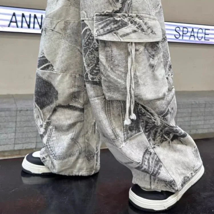 New 2025 Autumn Big Boys Wide-Leg Cargo Pants Loose Straight Comfortable Casual Bestseller for Teen Boys