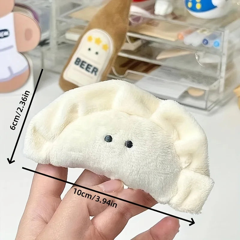 Cartoon Squishy Plush Dumpling Funny Soft Stuffed Plush Toys Mini Bag Charm Keyring Cute Accessory for Keys and Backpacks