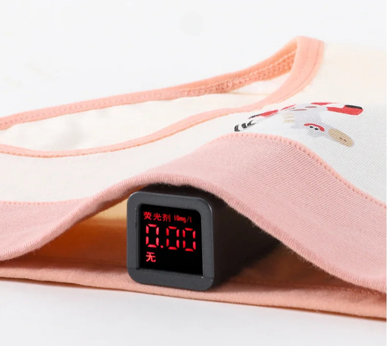 4PCS Girls High Waisted Panties Kids Cotton Antibacterial Knickers Cute Print Soft Comfort Underwears 3+y Young Children Clothes