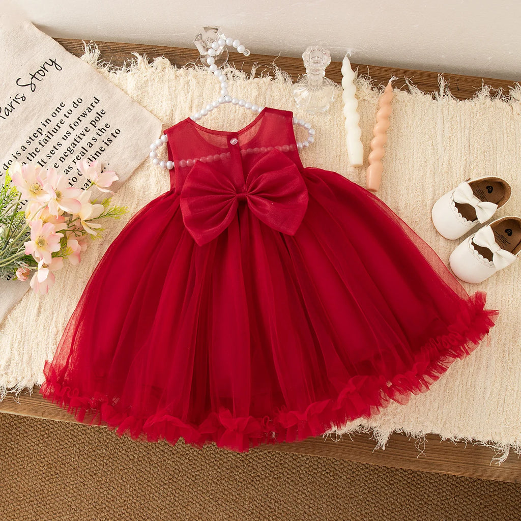 Princess Style Baby Girl Dress, Summer New Sweet Flower Children'S Sleeveless Clothes For Babies Aged 9 Months To 3 Years Old