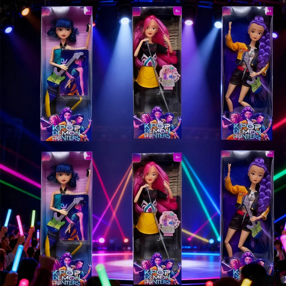 Hot Sale Kpop Demon Hunters Doll Toys Rumi Mira Zoey Action Figure Toy Beautiful Princess Plastic DIY Toy Girls Christmas Gift