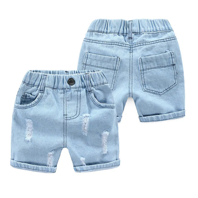 Summer Baby Boys Denim Shorts Fashion Hole Children Jeans South Korea Style Kids Casual Cowboy Shorts Child Beach Pants 2-7Years