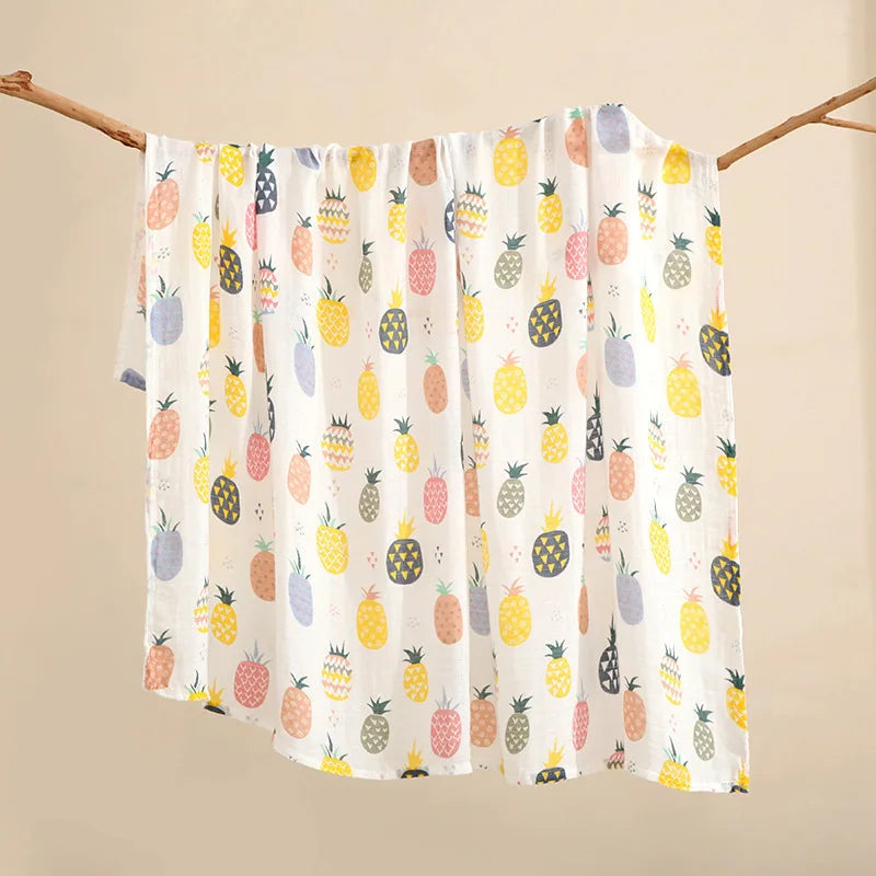 Kids Blankets Animal Pattern 120*110cm Cotton Gauze Cover Newborn Towel Linen Double Layer Cover Baby Blanket