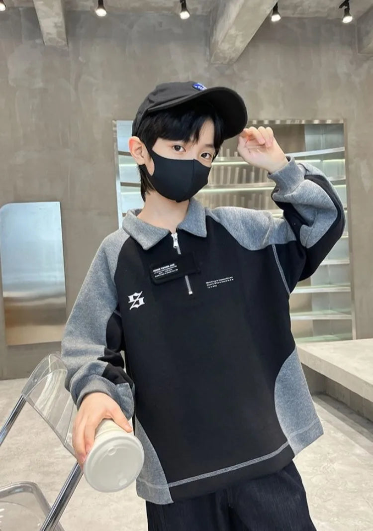 2025 New Arrival Boys' Base Layer Long Sleeve Top Spring Autumn Big & Mid Size Kids Stylish Cool Trendy Top