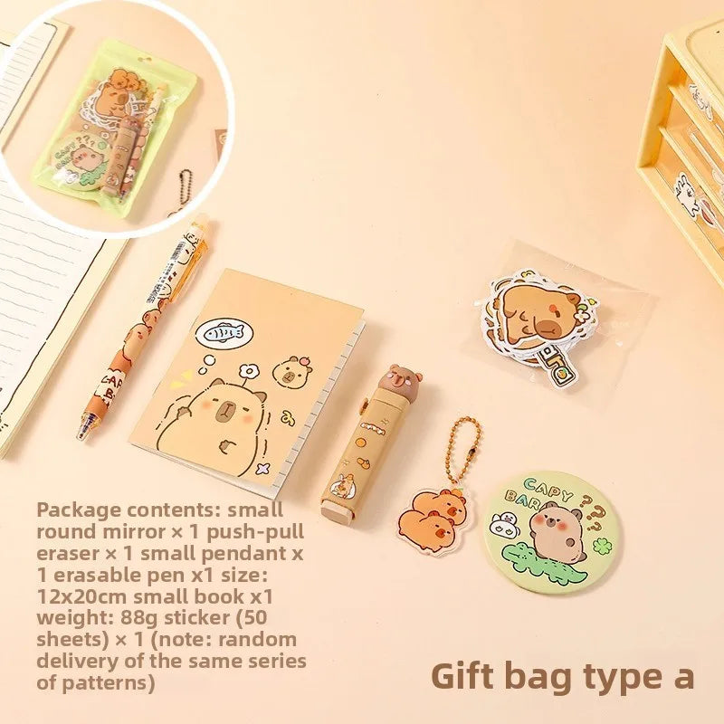 1 Set Wholesale Capybara Stationery Set Primary School Season Gift Learning Stationery Gift Pack Reward Class Prizes