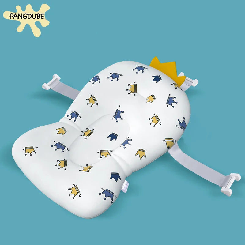 PANGDUBE Baby Bath Seat Newborn Bathtub Cushion Adjustable Support Pad with Non-Slip Mat 0-12 Months Shower Safety Float