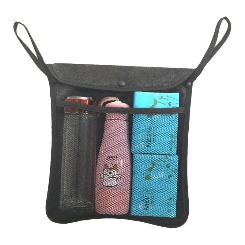 Baby Stroller Organizer Net Mesh Storage Bag with Large Storage Space Non-Slip Stroller Accessories for Diaper Toys Snacks