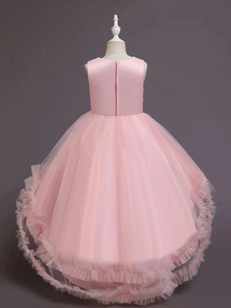 Girls Princess Dress Sleeveless Sequin Mesh Tutu Dress Performance Dress Wedding Flower Girls Dress For Evening Birthday #2038
