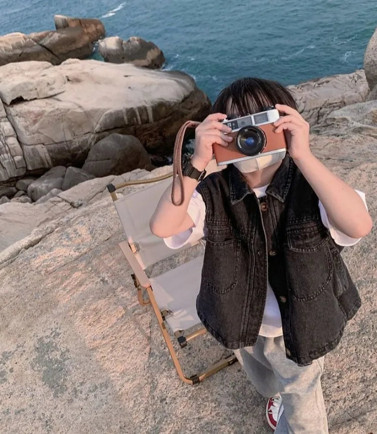 2025 New Boys Denim Vest Sleeveless Toddler Boys Spring Autumn Stylish Kids Jacket