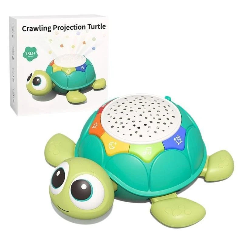 Baby Toys 5 in 1 Musical Projector Turtle Crawling Toys Tummy Time Infant Educational Toys for Boy Girl Birthday Christmas Gift