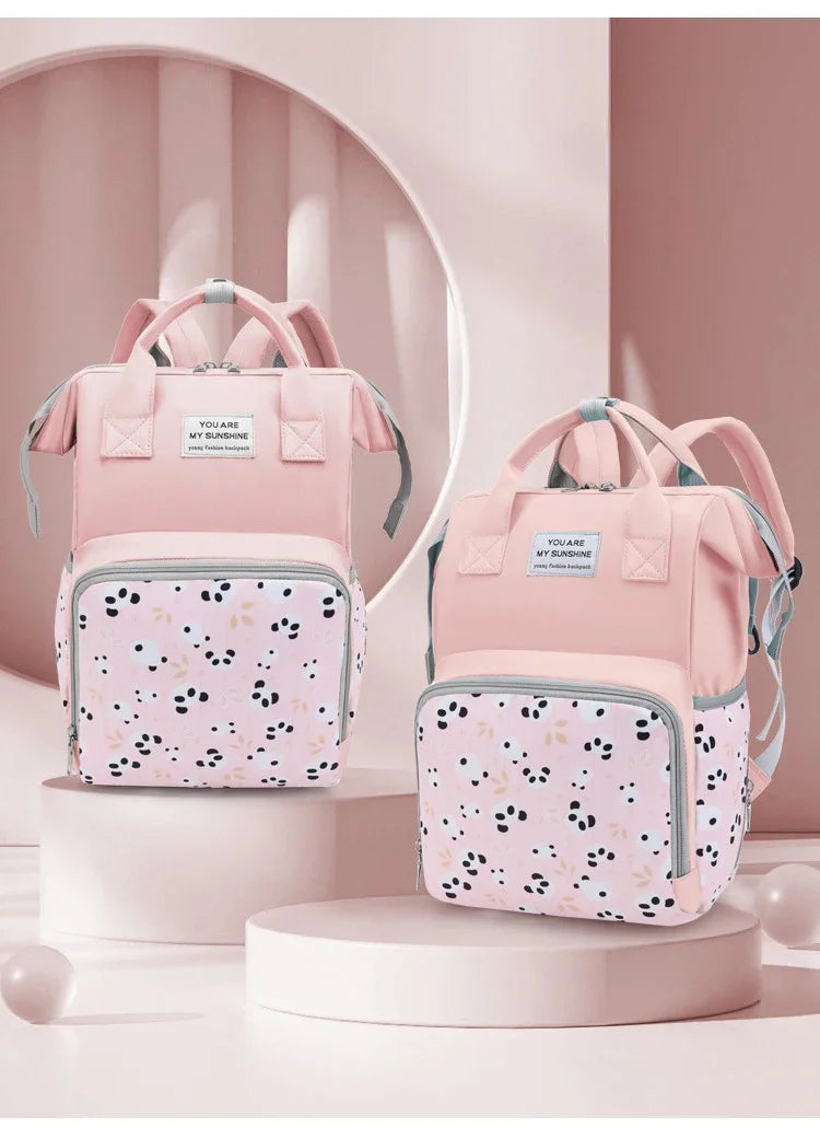 Mommy Bag Multifunctional Waterproof Insulated Backpack Large Capacity Maternity Travel Changing Bag Stroller Strap Schoolbag