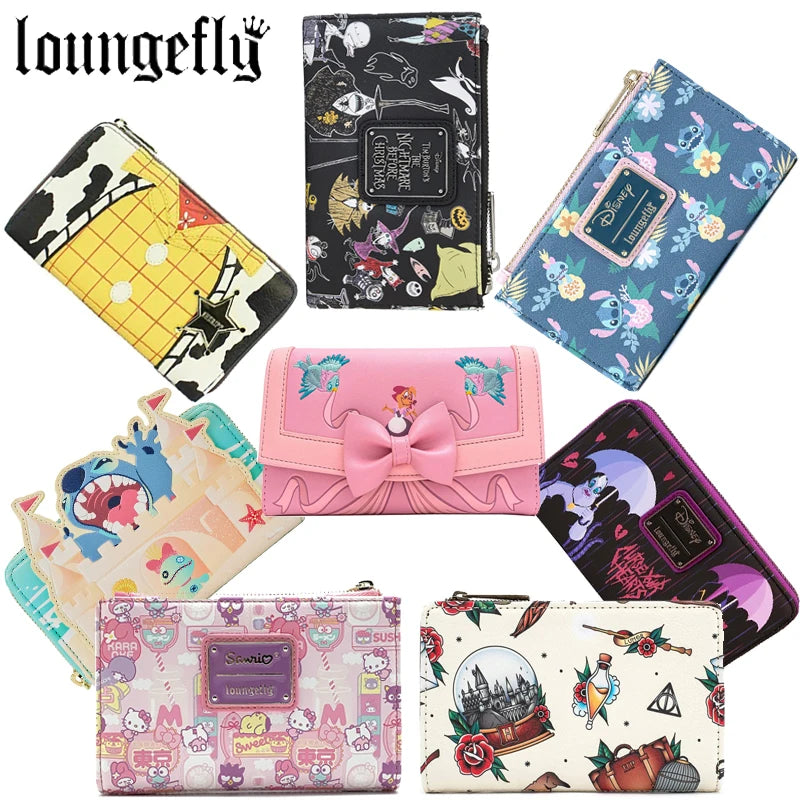 17 Styles Loungefly Series Purse Stitch Woody Eeyore Mickey Cinderella Leather Wallet Handbag