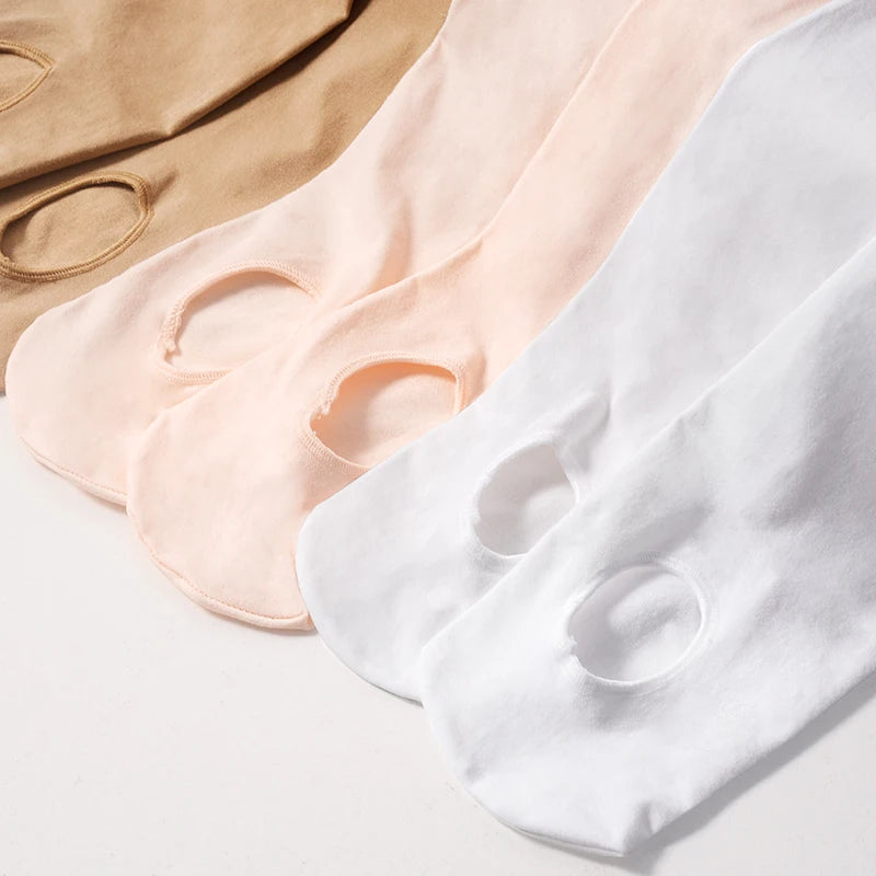 Wholesale Ballet Tights for Adults Girls Velvet Convertible Dance Stockings White Pink Ballet Pantyhose With Hole 12 Pairs