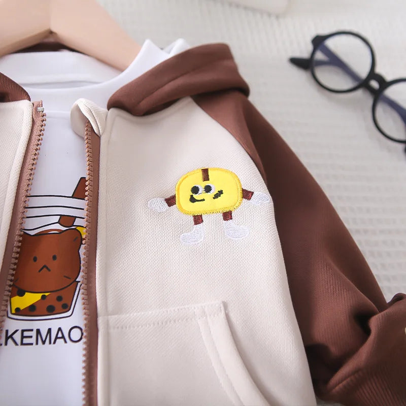 New Autumn Baby Clothes Girls Clothing Children Boys Hooded Jacket T-Shirt Pants 3Pcs/Set Toddler Casual Costume Kids Tracksuits